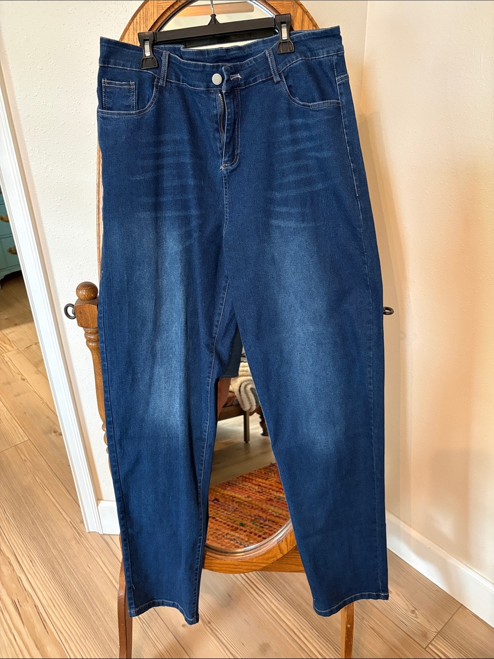 Women's Dark Blue High-Rise Jeans